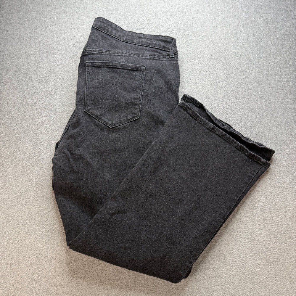 Old Navy Wow Flare Jeans Womens 20 Black High Rise Denim Stretch Western Work